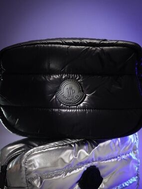 MONCLER PARFUMS BLACK GWP NOVELTY Puffer Quilted Pouch New Unisex